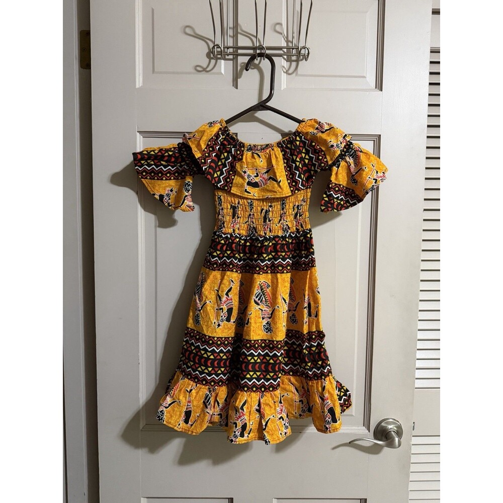 Kids Girls Traditional African American Maxi Draw Size 4 Kavazi Yellow